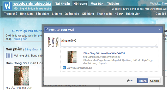 Đưa hàng hóa lên facebook để bán/kinh doanh